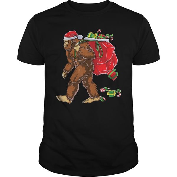 

bigfoot santa carrying christmas bag hoodie designers t shirts sweatshirt