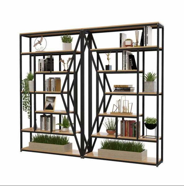 

hooks & rails simple partition nordic industrial office screen storage rack