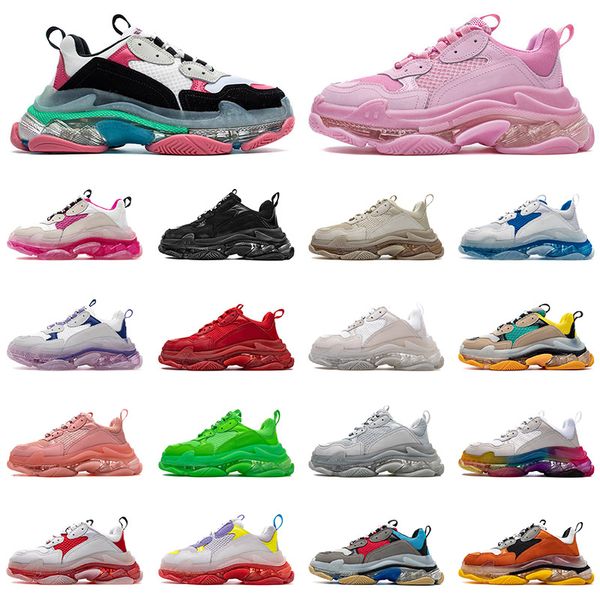 

triple s casual shoe mes fashion sneakers womens mens black white green size 36-45 dad shoes designer shoes