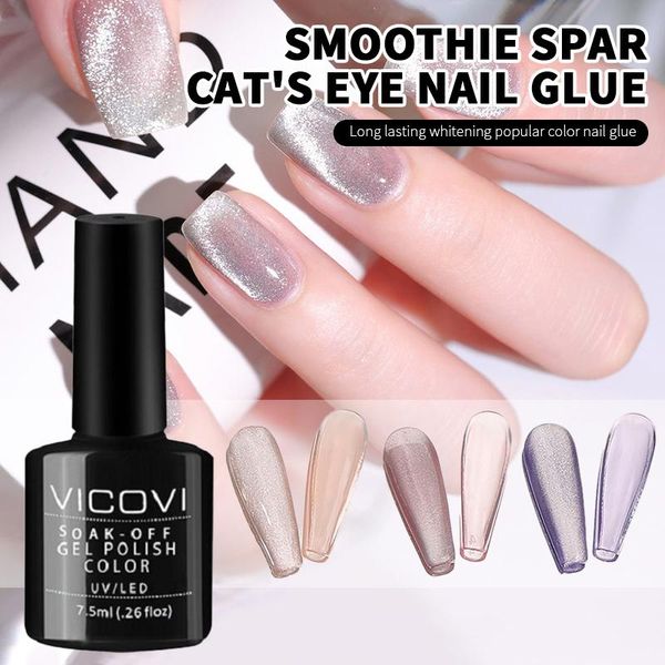 

vicovi nail polish glue silver variety smoothie spar cat's eye nail glue lasting white 7.5ml art gel polish tslm1, Red;pink