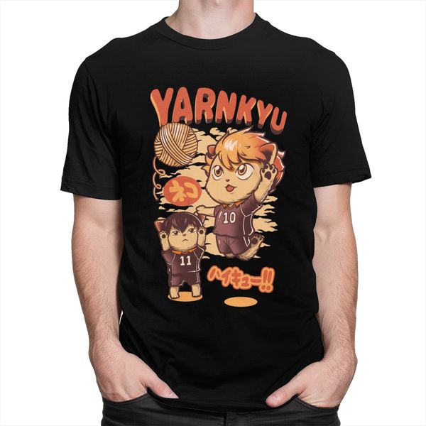 

sport novelty mens kawaii haikyuu tee short sleeves round-neck cotton tshirt summer animation manga t-shirts loose fit apparel gift
