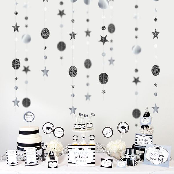 

star new year 4m glitter round paper garland banner bunting birthday party decorations christmas ornaments