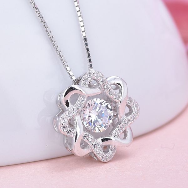 

s925 серебряное ожерелье кулон клевер швейцарской женской модели темперамент простой ювелирные изделия с бриллиантами, Silver