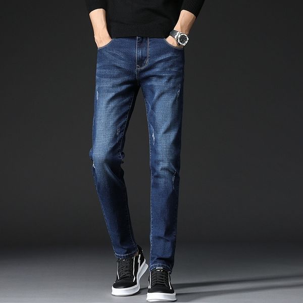 

jpsuf 2020 small fashion autumn new men's slim korean feet elastic jeans jeanstrousers and jeansmen's jeans evtw0 pants and small, Blue