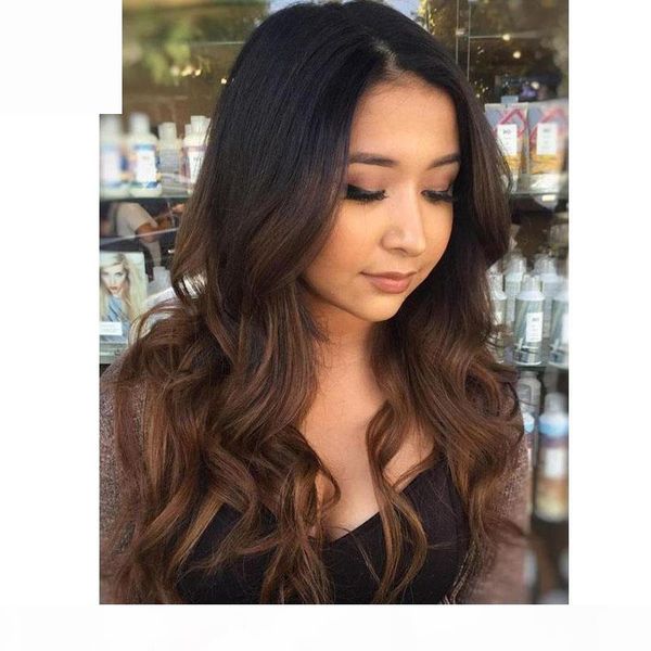 

ombre brown brazilian human hair lace wig human hair wigs glueless full lace wigs lace front wigs for black women, Black;brown