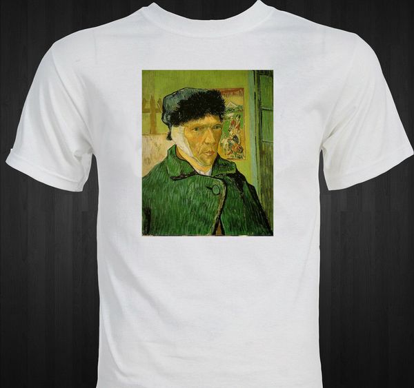 

van gogh self portrait famous impressionist art new fashion graphic letter casual short sleeve sport hooded sweatshirt hoodie men t shirt