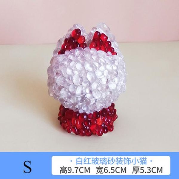 

1set wooden cat glass mosaic tiles stones beads decorative glass pebbles stones diy craft mosaic making children puzzle material wmtjsg