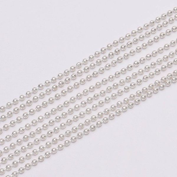 

10m lot dia 1.2 1.5 2 mm black metal ball bead chains bulk for diy bracelet necklace jewelry findings making supplie h bbyngp, Silver