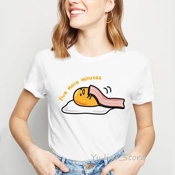

мы рождаемся только умереть письма gudetama печать смешные футболки женщины ленивый egg tshirt femme 90с tumblr одежда graphic tees, White