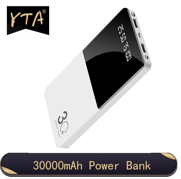 

30000mah power bank ультратонкий портативный power bank зарядное устройство с светодиодный цифровой дисплей внешний аккумулятор для iphone s
