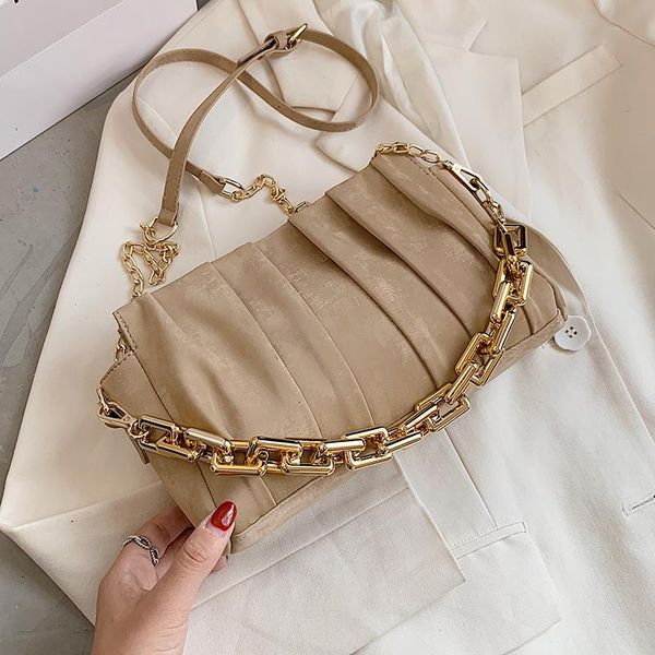

2020 trend fold design small leather messenger bag women's bag chain shoulder handbag women travel brand