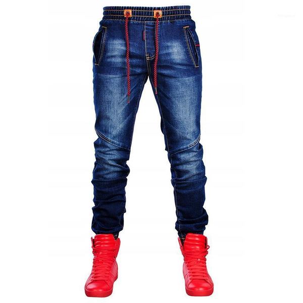 

jeans stretch denim pants new men ripped jeans long european and american fashion casual pants stretch for man1, Blue