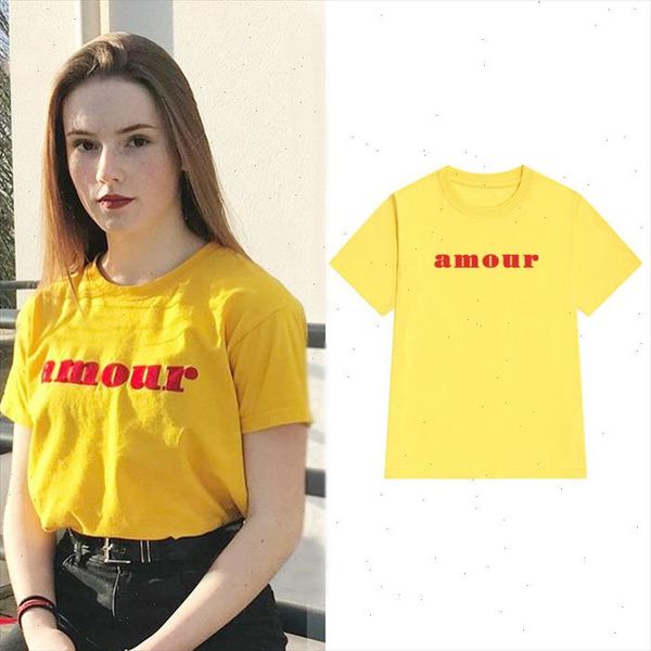 

amour red letters print women tshirt cotton casual funny t shirt for lady yong girl tee hipster tumblr ins drop ship, White