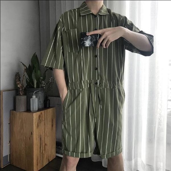 

2021 new men striped summer fashion of vintage-mango short shorts overalls. uwpy, White;black