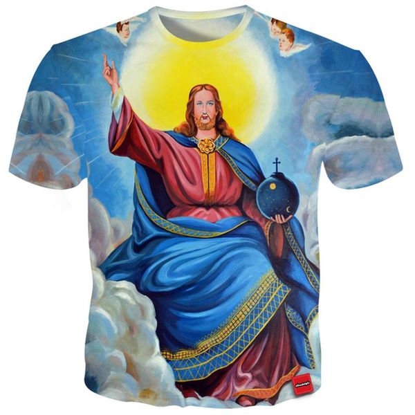 

men's t-shirts cloudstyle 2021 3d tshirt men easter day funny jesus print tees short sleeve fashion summer cool loose, White;black