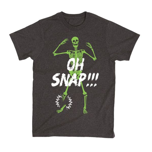 

sport 2019 brands short sleeve novetly printed t-shirt oh snap funny skeleton humor halloween injury costume cool hip cool shirts