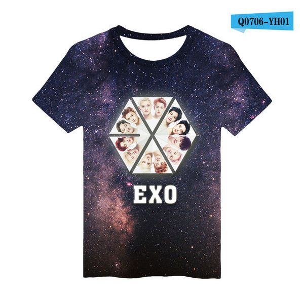 

kpop exo album loose 3d print shirts plus size harajuku anime men clothing