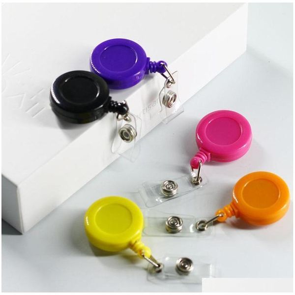 

retractable anti-lost clip buckle security card badge holder reels ski pass id card keychain ring reels clip k5u3t