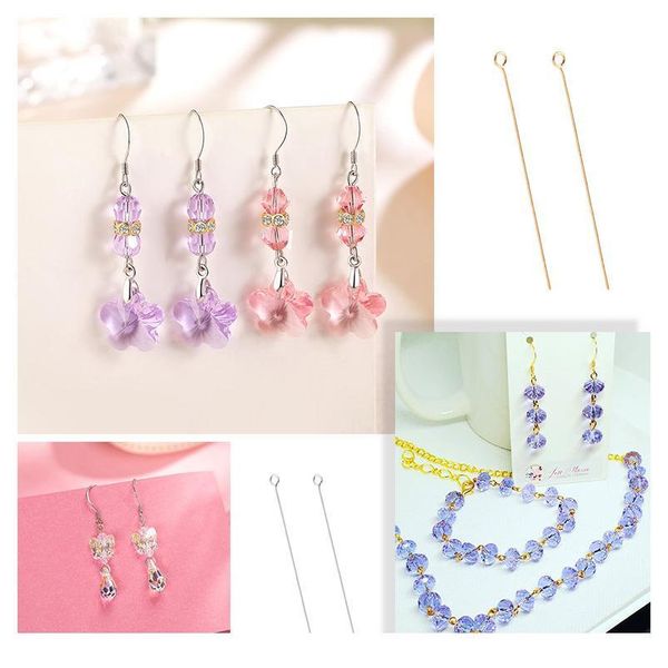 

50pcs/100pcs stainless steel eye head pins gold color beads needle connector for jewelry making diy accessories jllkbb