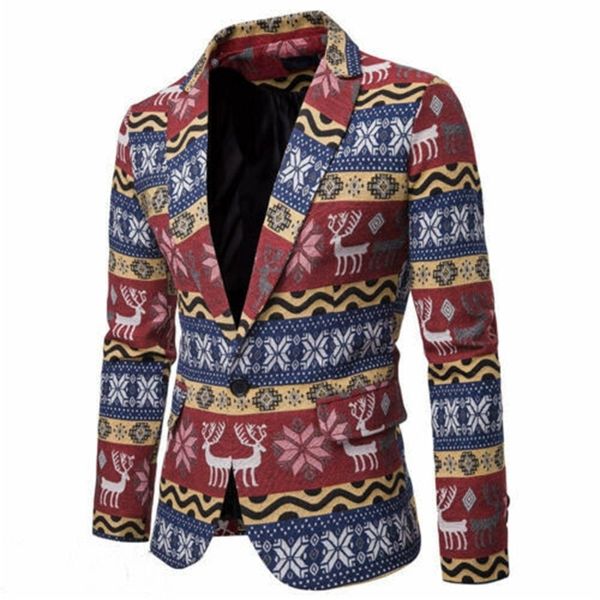 Рождественские стильные мужчины свадебный костюм выпускного вечера Slim Fit Foraged Blazer куртка вскользь одна кнопка Blazer Xmas вечеринка новинка костюмы 201104