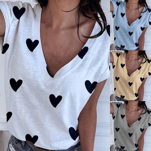 

2020 plus size women letter print shirt blouse casual summer short sleeve loose shirts ladies v neck blusa streetwear1, White