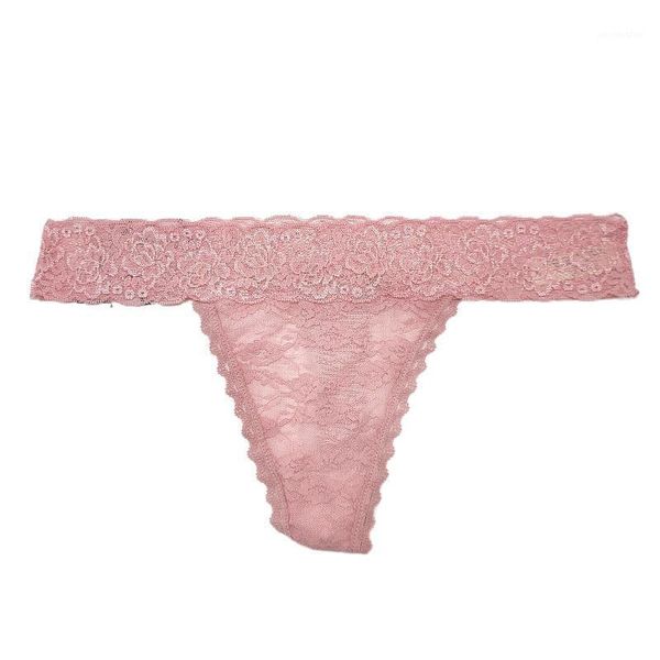 

the new hollow out breathable ladies underwear style in europe and america all lace cotton comfortable thong1, Black;pink