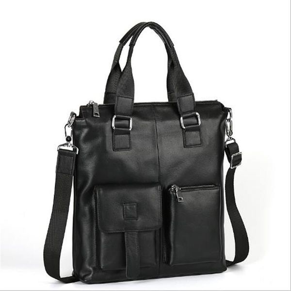 

men's handbags business document shoulder bag messenger crossbody bag genuine leather portable black first layer leather men