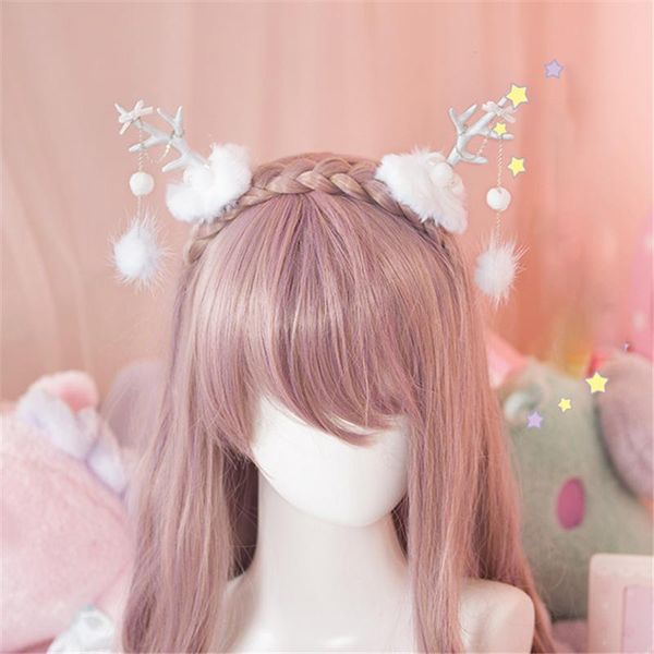 

hair accessories women hairpin fashion diy christmas gift fur ball clip tassel headwear handmade white coffee deer lolita