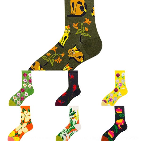 

k3kfl women's autumn wgx8u winter style new cotton women's jacquard cartoon socks jacquard socks and, Black