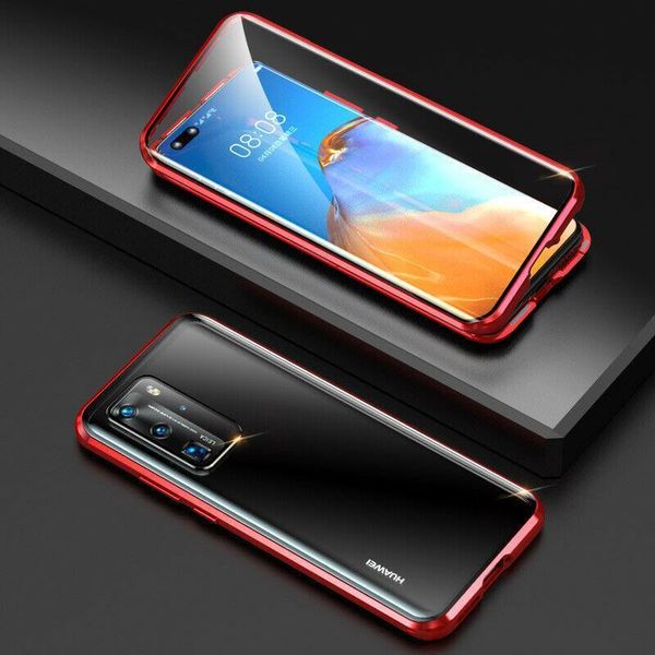 

двухсторонний стеклянный магнитный чехол для huawei mate 40 pro vivo iqoo 5 pro alumium metal 360 градусов полный корпус защитить h jllnw