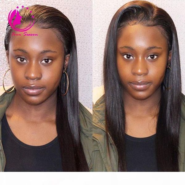 

brazilain malaysian peruvian silky straight full lace wig natural color wholesale human hair full lace wig baby hair lace front wig, Black;brown