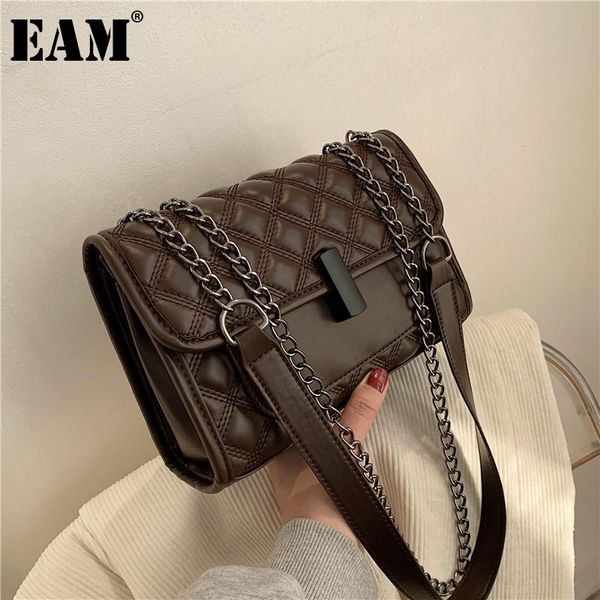 

cross body [eam] women luxury pu leather flap argyle personality all-match crossbody shoulder bag fashion 2021 18a1356