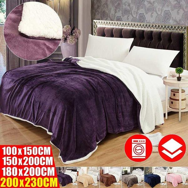 

super warm weighted blanket double layer flannel thick blanket for beds fleece blankets and throws winter bed cover