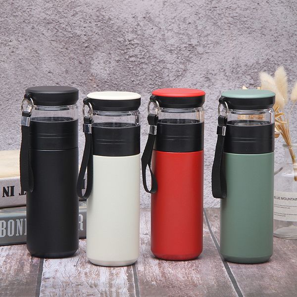 

insulated stainless steel infuser portable vacuum water tea bottle with rope dhb515