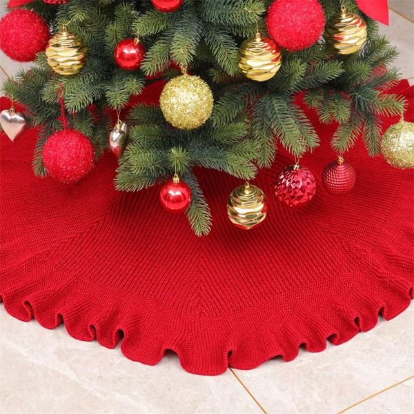 

christmas tree skirt red plush christmas tree fur carpet xmas floor mat ornaments floor mat cover home party merry
