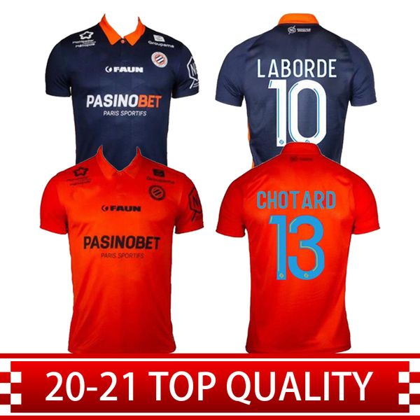 

20 21 montpellier hsc soccer jersey 2020 home delort maillot de foot shirt montpellier camara savanier short sleeve football uniform, Black;yellow