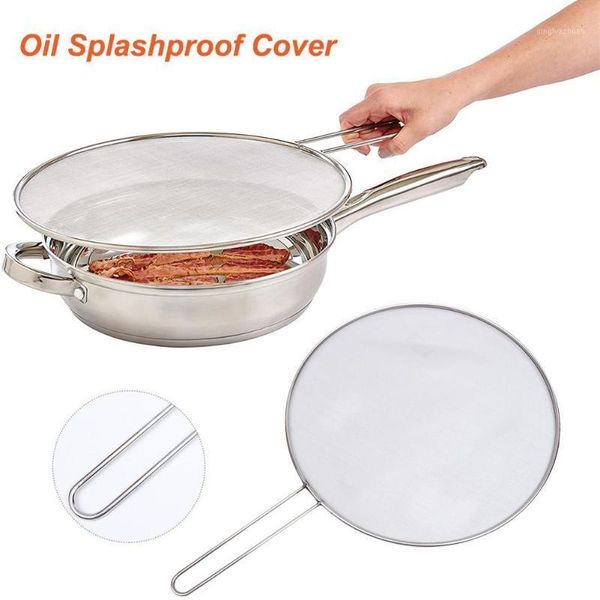 

oil splashproof cover grease splatter screen guard oil splashproof stainless steel mesh cover kitchen tools for frying pan1