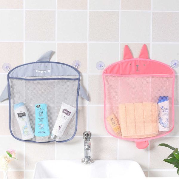 

new baby bathroom mesh bag sucker design for children bath toys kid basket cartoon animal shapes cloth sand toys storage net bag
