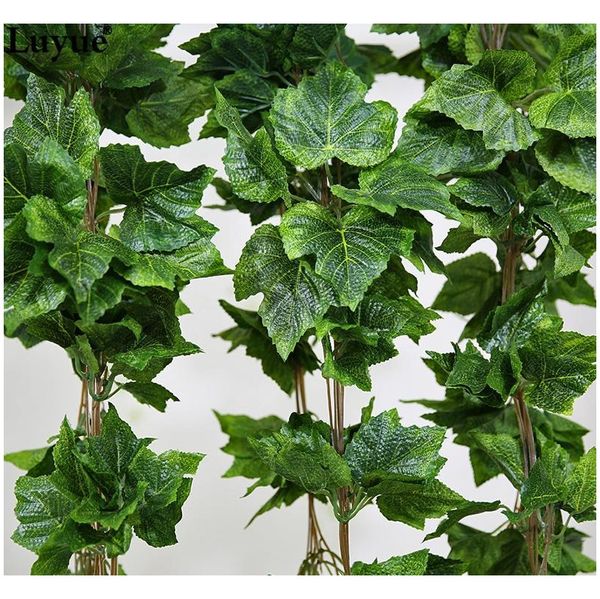

christmas party 10pcs artificial silk grape leaf garland faux vine ivy indoor /outdoor home decor wedding flow sqcpvd wphome