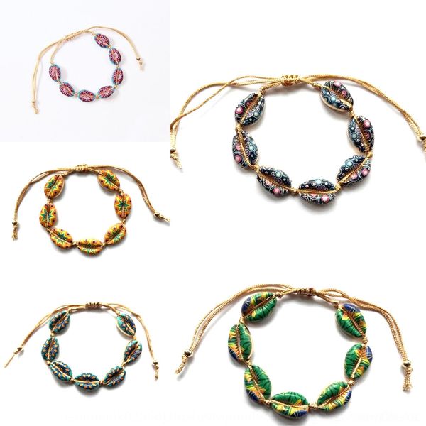 

ufa2q 2019 hawaiian holiday colorful inkjet alloy shell inkjet hawaiian 2019 holiday colorful alloy woven shell woven bracelet bracelet brac, Golden;silver