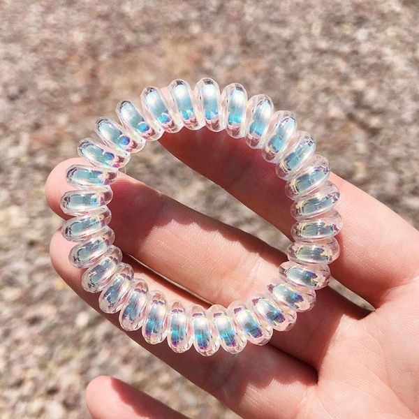 

transparent colorful 5.5cm accessories telephone band wire rope traceless hair ring for girls headband q qylkpz
