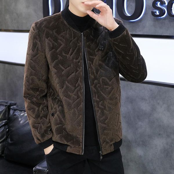 

mens faux fur coat faux fluffy warm coat men jacket winter thick plus size winter loose cardigan male, Black