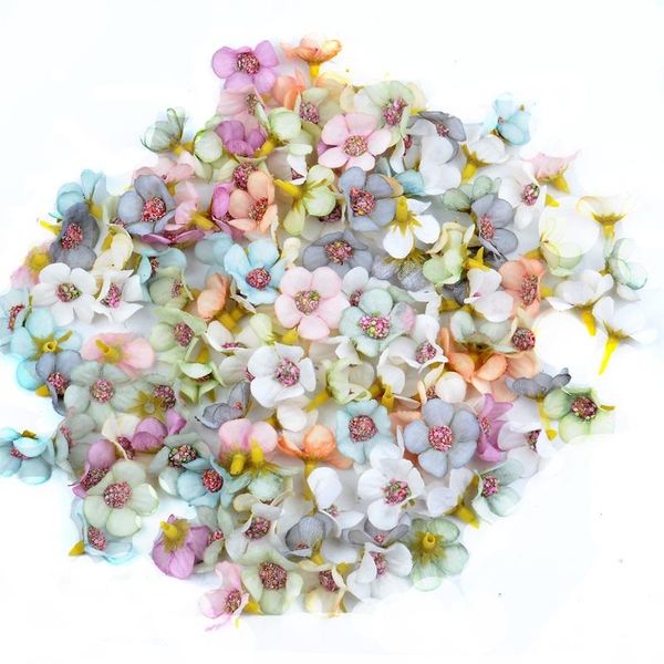 

50pcs 2cm multicolor daisy flower heads mini silk artificial flowers for wreath scrapbooking home wedding decoration bbyhni bwkf