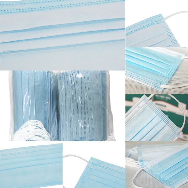 

mask 3-ply protective non facial woven disposable 3 layers earloop anti-dust face masks 50pcs/box 8nph