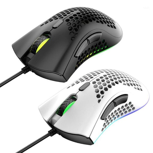 

lightweight m7 gaming mouse honeycomb shell ergonomic mice with soft rope cable1