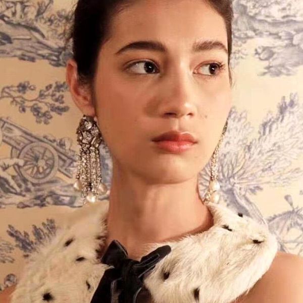 

shiny rhinestone women fashion dangle earrings jewelry lady's statement earrings accessories, Silver