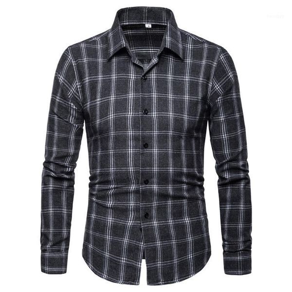 

long sleeve shirt men new arrival men's casual plaid shirt for spring autumn 2020 mens shirts1, White;black