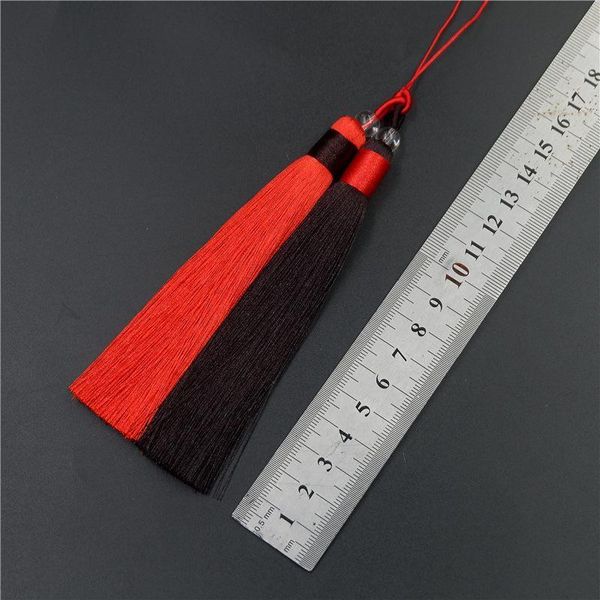 

1pcs double color long silk tassel fringe diy jewelry crafts decorative accessories pendant home sewing curtains tassels trim h qyluro