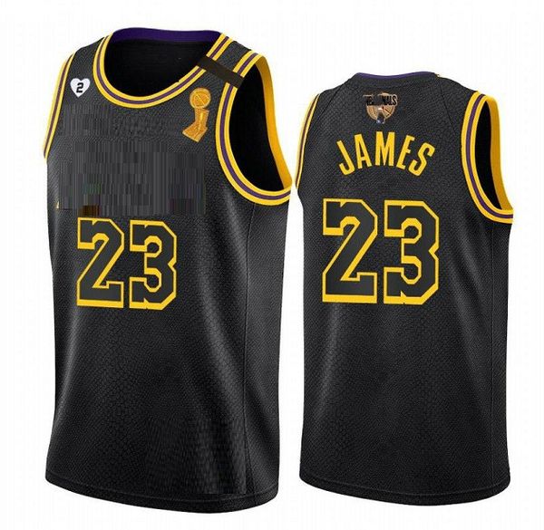 

2020 men lebron 23 james championship edition black basketball jersey, Black;red