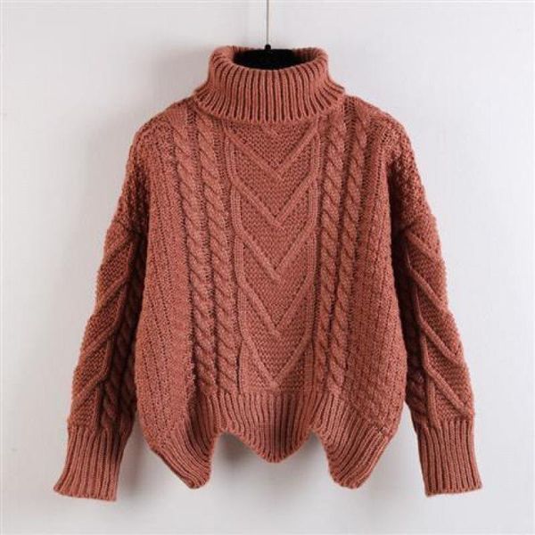 

pullover fashion half-turtleneck women sweater jumpers 2021 autumn winter knitwear cross split loose female knitted pullovers1, White;black